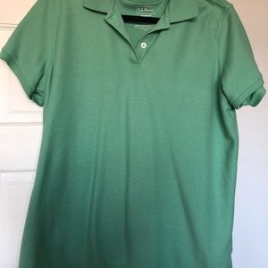 LLBean Large short sleeve polo shirt. Mint green excellent condition.